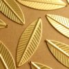 3 pc. Large Raw Brass Feathers: 62mm by 21mm - made in USA - leaf leaves bird tribal nature boho brooch bobby pin | RB-1331