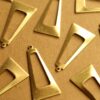 2 pc. Raw Brass Open Polygon Drops: 35mm by 17mm - made in USA | RB-1321