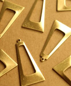 2 pc. Raw Brass Open Polygon Drops: 35mm by 17mm - made in USA | RB-1321
