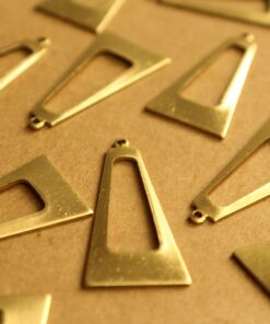 2 pc. Raw Brass Open Polygon Drops: 35mm by 17mm - made in USA | RB-1321