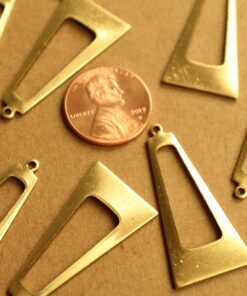 2 pc. Raw Brass Open Polygon Drops: 35mm by 17mm - made in USA | RB-1321