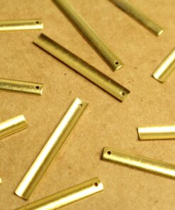 10 pc. Raw Brass Curved Bar Charms: 40mm by 5mm | MIS-052*