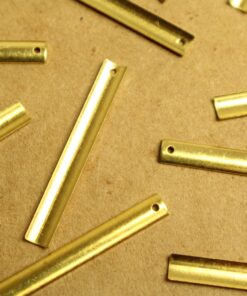 10 pc. Raw Brass Curved Bar Charms: 40mm by 5mm | MIS-052*