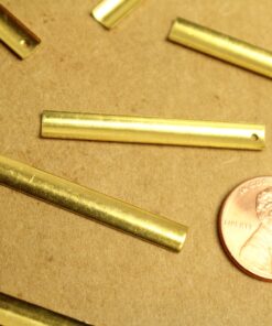 10 pc. Raw Brass Curved Bar Charms: 40mm by 5mm | MIS-052*