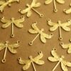 6 pc. Raw Brass Dragonfly 3 Hole Connectors: 17mm by 18.5mm - made in USA | RB-1348