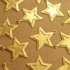 6 pc. Large Raw Brass Framed Star Charms: 22mm by 24mm - made in USA | RB-245