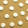 12 pc. Tiny Silver Plated Brass Textured Circles with Starburst Design: 7.5mm diameter - made in USA | SI-391