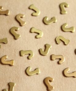 6 pc. Tiny Raw Brass Letter J Stampings - 6.5mm by 4mm - made in USA | RB-1165