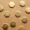 18 pc. Small Antique Brass Plated Smooth Hexagons: 9mm by 8mm - made in USA | AB-123