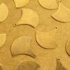 10 pc. Antique Brass Plated Flat Single Scallop Charms: 20mm by 19mm - made in USA | AB-189