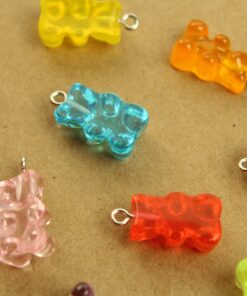 10 pc. Multi-Colored Gummy Bear Charms 17mm by 11mm | MIS-072*