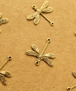 4 pc. Antique Brass Plated Dragonfly Connectors: 17mm by 18.5mm - made in USA | AB-176