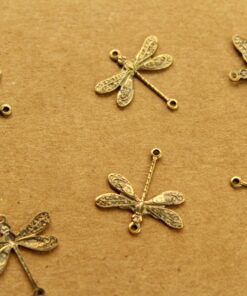 4 pc. Antique Brass Plated Dragonfly Connectors: 17mm by 18.5mm - made in USA | AB-176