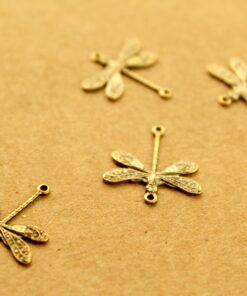 4 pc. Antique Brass Plated Dragonfly Connectors: 17mm by 18.5mm - made in USA | AB-176