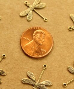 4 pc. Antique Brass Plated Dragonfly Connectors: 17mm by 18.5mm - made in USA | AB-176