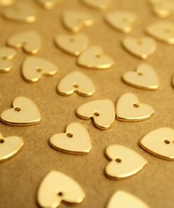10 pc. Gold Plated Heart Charms, 8mm by 8mm | FI-583