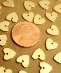 10 pc. Gold Plated Heart Charms, 8mm by 8mm | FI-583