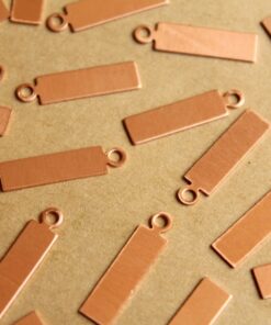 10 pc. Raw Copper Rectangle Tags: 21mm by 5mm - made in USA | RB-830