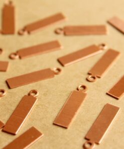 10 pc. Raw Copper Rectangle Tags: 21mm by 5mm - made in USA | RB-830