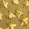 1 pc. Medium Gold Plated Brass Queen Bees: 18mm by 19mm - made in USA | GLD-160