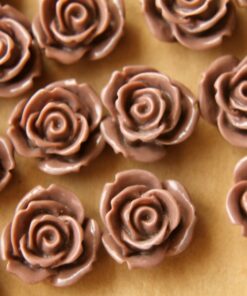 CLOSEOUT - 10 pc. Hot Chocolate Brown Large Rose Cabochons 19mm | RES-427