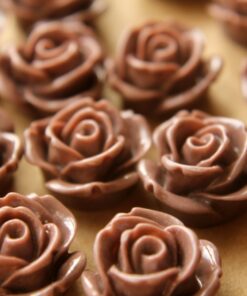 CLOSEOUT - 10 pc. Hot Chocolate Brown Large Rose Cabochons 19mm | RES-427