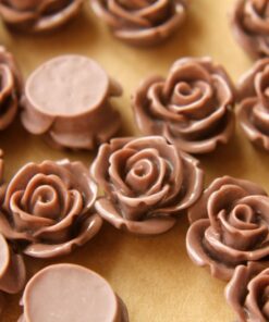 CLOSEOUT - 10 pc. Hot Chocolate Brown Large Rose Cabochons 19mm | RES-427