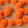 CLOSEOUT - 30 pc. Bright Orange Glossy Rose Cabochon 10mm | RES-442
