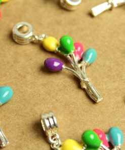 5 pc. Enameled Bunch of Balloon Charms: 53mm by 21mm by 9mm | MIS-239