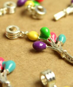 5 pc. Enameled Bunch of Balloon Charms: 53mm by 21mm by 9mm | MIS-239