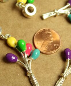 5 pc. Enameled Bunch of Balloon Charms: 53mm by 21mm by 9mm | MIS-239