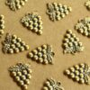 7 pc. Small Antique Brass Plated Bunch of Grapes Charms: 15mm by 11.5mm - made in USA | AB-223