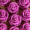 10 pc. Lilac Jumbo Rose Cabochons 23mm - RES-156