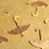 1 pc. Large Rose Gold Plated Brass Umbrella Pendants: 32mm by 29.5mm - made in USA | ROS-165