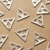 6 pc. Silver Plated Brass Triangle Cut Out Charm: 16mm by 16.5mm - made in USA | SI-173