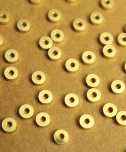 50 pc. Raw Brass Flat Round Spacer Beads, 4mm by 1.5mm | FI-108*