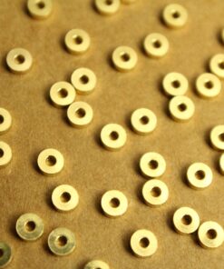 50 pc. Raw Brass Flat Round Spacer Beads, 4mm by 1.5mm | FI-108*