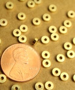 50 pc. Raw Brass Flat Round Spacer Beads, 4mm by 1.5mm | FI-108*