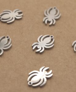 4 pc. Spider Charms, Laser Cut Stainless Steel, 12mm x 8mm | MIS-533