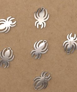 4 pc. Spider Charms, Laser Cut Stainless Steel, 12mm x 8mm | MIS-533