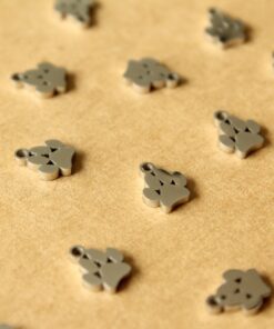 5 pc. Stainless Steel Paw Charms: 8.5mm by 7mm | MIS-461