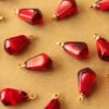 5 pc. Pomegranate Seed Charms, 15.5mm by 8mm, Fruit Pendant Fruity Summer Spring Juicy Ripening | MIS-470