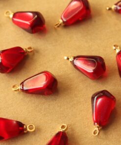 5 pc. Pomegranate Seed Charms, 15.5mm by 8mm, Fruit Pendant Fruity Summer Spring Juicy Ripening | MIS-470