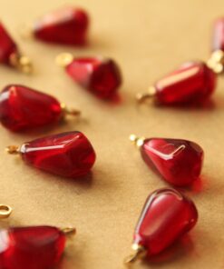 5 pc. Pomegranate Seed Charms, 15.5mm by 8mm, Fruit Pendant Fruity Summer Spring Juicy Ripening | MIS-470