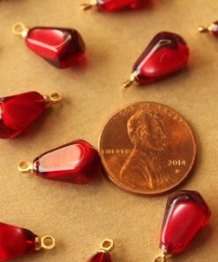 5 pc. Pomegranate Seed Charms, 15.5mm by 8mm, Fruit Pendant Fruity Summer Spring Juicy Ripening | MIS-470