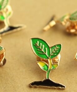 1 pc. Seedling Sprout Brooch Pin, 18mm x 23mm Plant Growth Garden Gardening Plant Lady Young Plant Soil Dirt Gardener Gift | MIS-126*