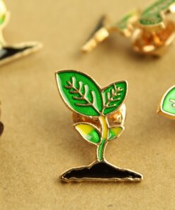1 pc. Seedling Sprout Brooch Pin, 18mm x 23mm Plant Growth Garden Gardening Plant Lady Young Plant Soil Dirt Gardener Gift | MIS-126*