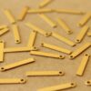 18 pc. Raw Brass Thin Rectangular Drops: 12.5mm by 2.5mm - made in USA - narrow stamping blank blanks, brass bar bars with loop | RB-1390