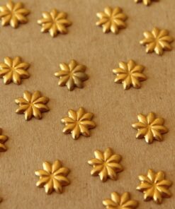 18 pc. Tiny Raw Brass Flower Shapes: 8mm diameter - made in USA | RB-1386