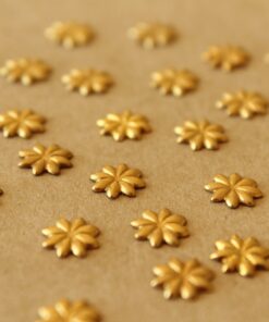 18 pc. Tiny Raw Brass Flower Shapes: 8mm diameter - made in USA | RB-1386
